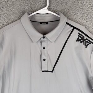 PXG Parsons Xtreme Golf Polo Shirt Mens XL Gray Black Logo Perfomance Stretch